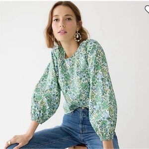 NWOT J. Crew tie-back floral blouse